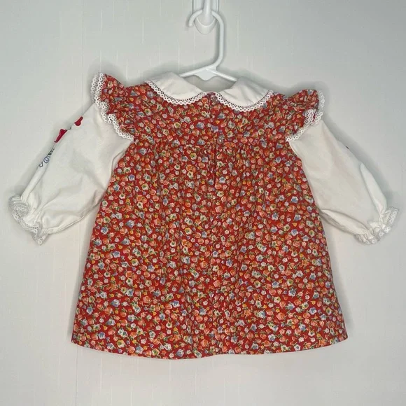 Vintage Baby Girl Prairie Cottage Core Dress Floral Lace 70s-80s ✔️Size - Picture 6 of 15